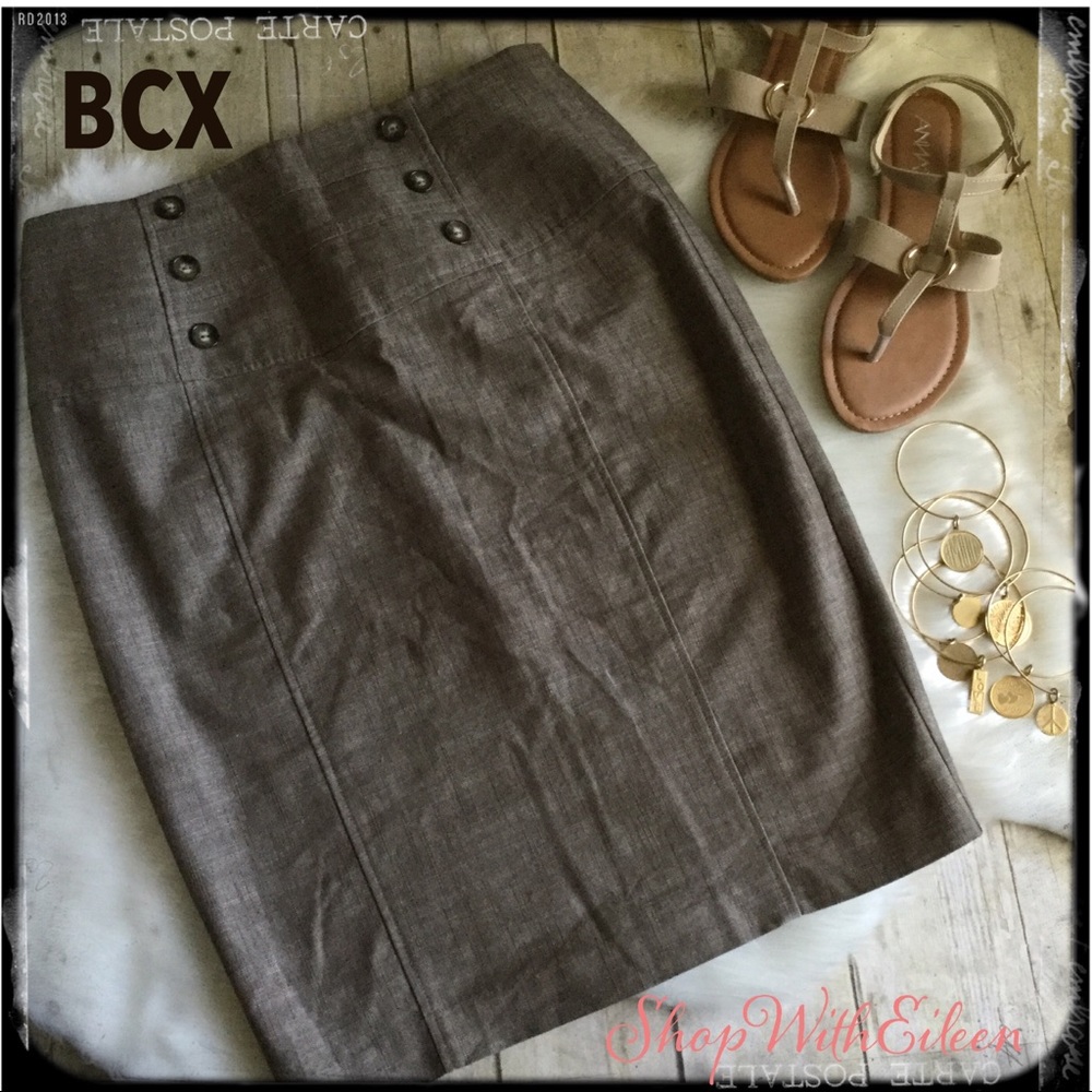 BCX Brown Tweed Pencil Skirt EUC